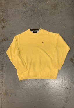 Tommy Hilfiger Knitted Jumper Yellow Sweater with Logo