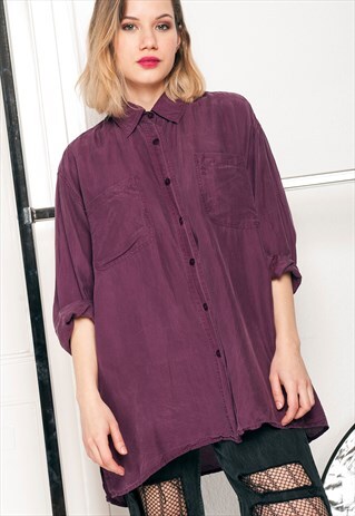 90S VINTAGE OVERSIZED SILK SHIRT