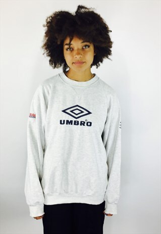 VINTAGE UMBRO PRO EMBROIDERED DISTRESSED SWEATSHIRT