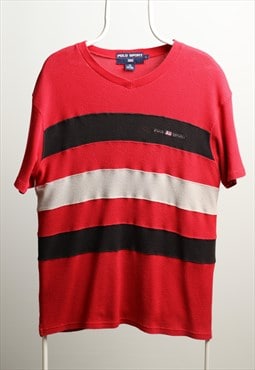 Vintage Polo Sport Ralph Lauren Logo V-neck Striped T-shirt