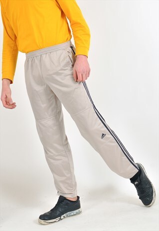 VINTAGE ADIDAS TRACK JOGGERS IN BEIGE
