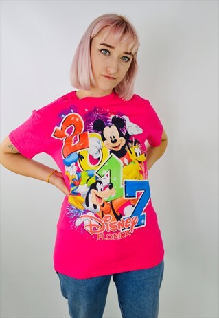 RETRO WALT DISNEY WORLD MICKEY MOUSE GRAPHIC T-SHIRT
