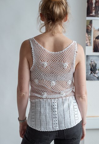 VINTAGE 70S BOHO HOLIDAY CABLE KNIT TOP