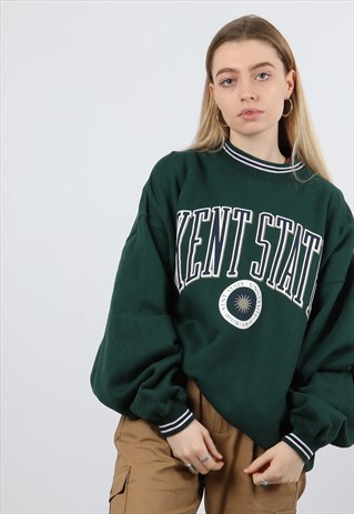 VINTAGE XXL GREEN PRINT SWEATSHIRT