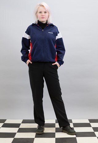 VINTAGE BLUE & RED VELOUR ADIDAS TRACK JACKET