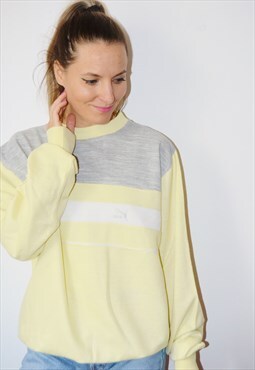 Vintage 90s PUMA Embroidered Logo Summer Sweatshirt Jumper
