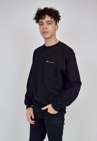 VINTAGE 90'S CHAMPION BLACK SWEATSHIRT