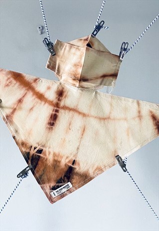 POMEGRANATE DYE BANDANA FACE COVERING