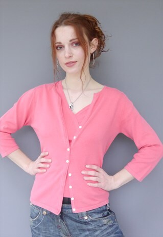 VINTAGE 90S PINK CARDIGAN