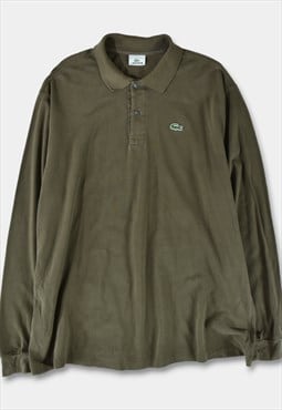(XL) 2000's Vintage Lacoste Polo T-Shirt Brown Logo