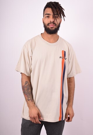 NIKE MENS VINTAGE T-SHIRT TOP XL BEIGE 90'S