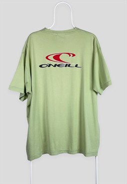 Vintage O'Neill Green T-Shirt Spell Out Logo Back Print XL