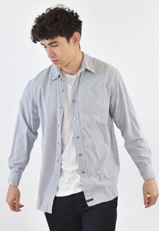 VINTAGE 90S LIGHT BLUE CALVIN KLEIN CORDUROY SHIRT