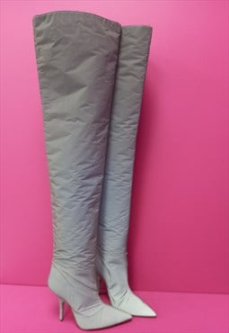Yeezy Season 5 Boots Reflective Grey Heels