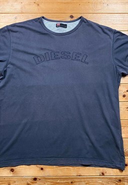 Vintage Y2K Diesel embroidered grey T-shirt large 