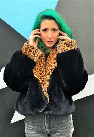 VINTAGE FAUX FUR CROPPED JACKET