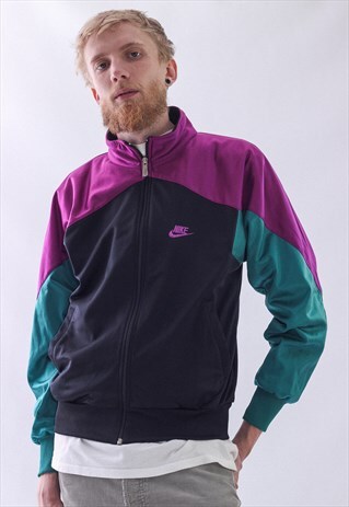 80S VINTAGE MENS NIKE BIG LOGO TRACK TOP SUIT JACKET