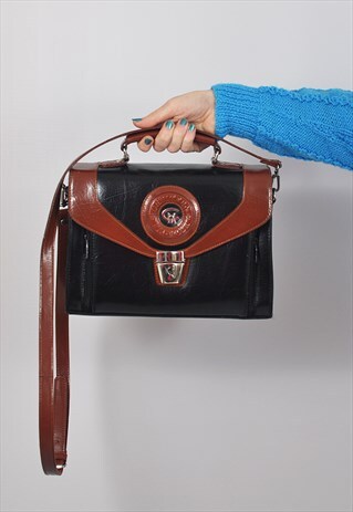 VINTAGE TWO TONE SATCHEL BAG