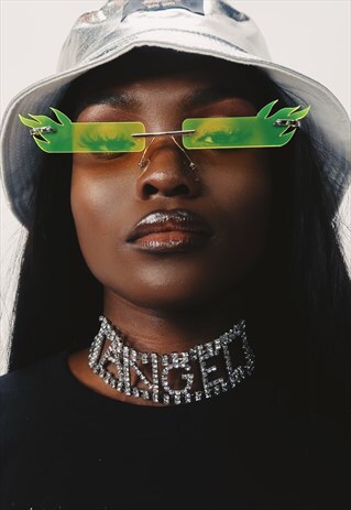 FLARY RIMLESS HANDMADE FASHION SUNGLASSES