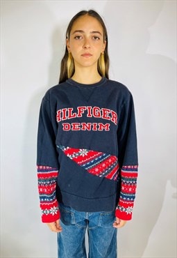 Vintage Size L Tommy Hilfiger Rework Sweatshirt in Multi