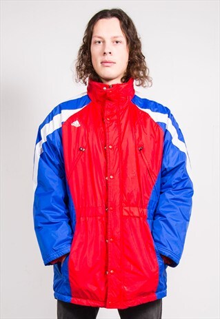 VINTAGE 90'S ADIDAS RED LIGHTLY PADDED COAT JACKET