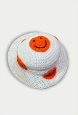 Crochet Smiley Bucket Hat