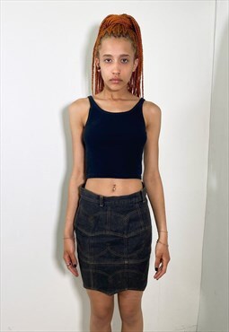 Vintage 90s multi pockets patched work skirt 