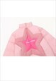 STAR BOMBER JACKET UNUSUAL GRUNGE PUFFER IN PINK