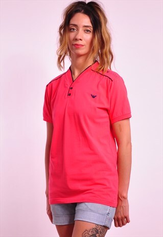 VINTAGE ARMANI BUTTON UP PINK T-SHIRT