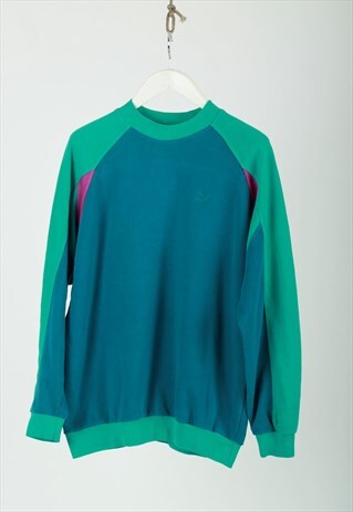 VINTAGE PUMA 80S BLOCK COLOUR EMBROIDERED LOGO SWEATSHIRT