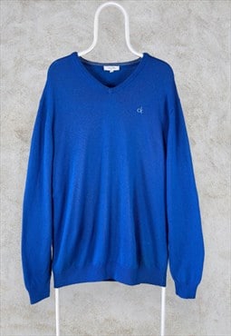 Calvin Klein Golf Wool Jumper Blue Men's XL