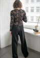 VINTAGE 80'S BLACK LACE TOP JUMPSUIT