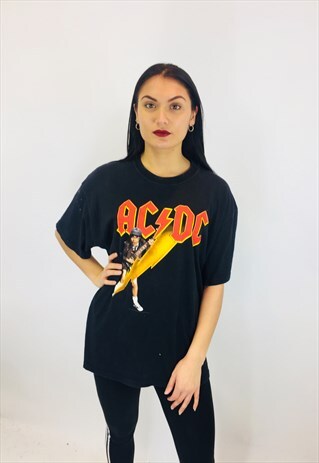 VINTAGE AC DC BAND ROCK TOUR T SHIRT