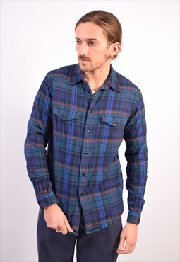 Vintage Paul Smith Flannel Shirt Check Blue