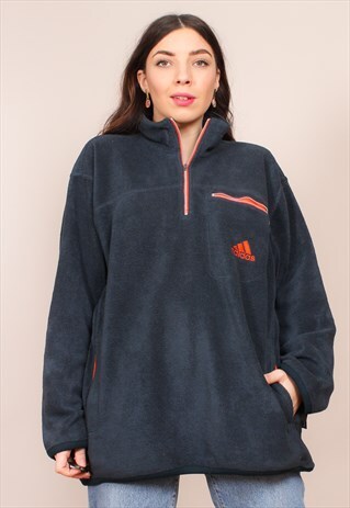 VINTAGE 90S GREEN ADIDAS 1/4 ZIP FLEECE