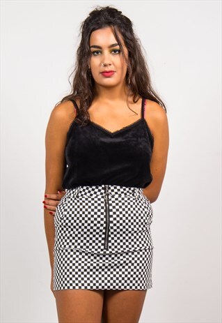 VINTAGE 90'S BLACK VELVET CAMI LACE VEST TOP