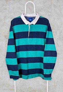 Vintage Cotton Traders Striped Rugby Shirt Polo Jersey XXL