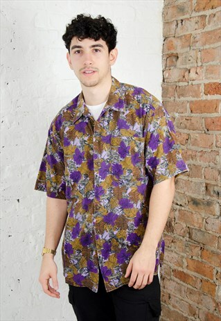 VINTAGE LEAF PATTERNED SHIRT