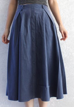 Vintage Skirt Maxi Blue  S B205