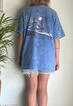 Vintage Acid Wash Hawaii Motif T-Shirt