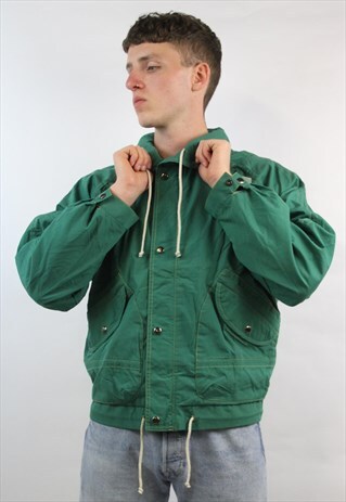 VINTAGE GREEN 90'S BOMBER JACKET