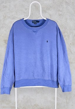 Vintage Polo Ralph Lauren Sweatshirt Blue Mens Large