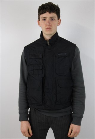 VINTAGE TIMBERLAND BLACK SLEEVELESS JACKET