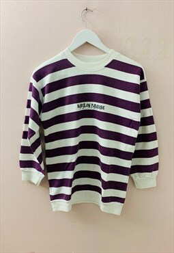 Atl Babylon Vintage sweat-shirt striped white purple custom