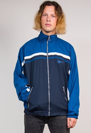 VINTAGE 90'S BLUE REEBOK TRACKSUIT JACKET TOP