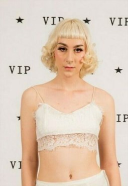 white laced cropped bralet top 