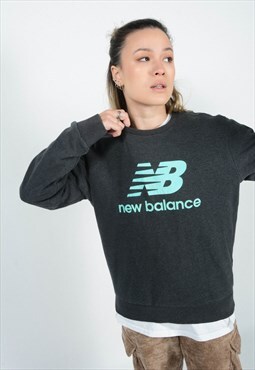 Vintage 90s New Balance Sweatshirt Grey Print Design
