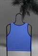 ADIDAS SPORT PERFORMANCE VEST WITH FRONT ZIPPER CROP IN BLUE