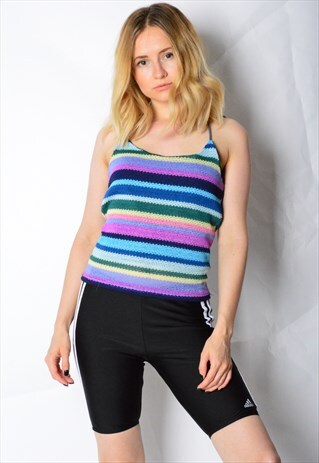 VINTAGE 90S COLOURFUL STRIPED TOP