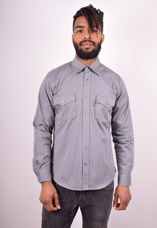 LEVI'S MENS VINTAGE SHIRT MEDIUM GREY 90S